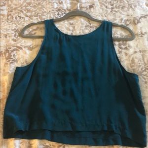 NAVEN 100% silk turquoise crop top👌